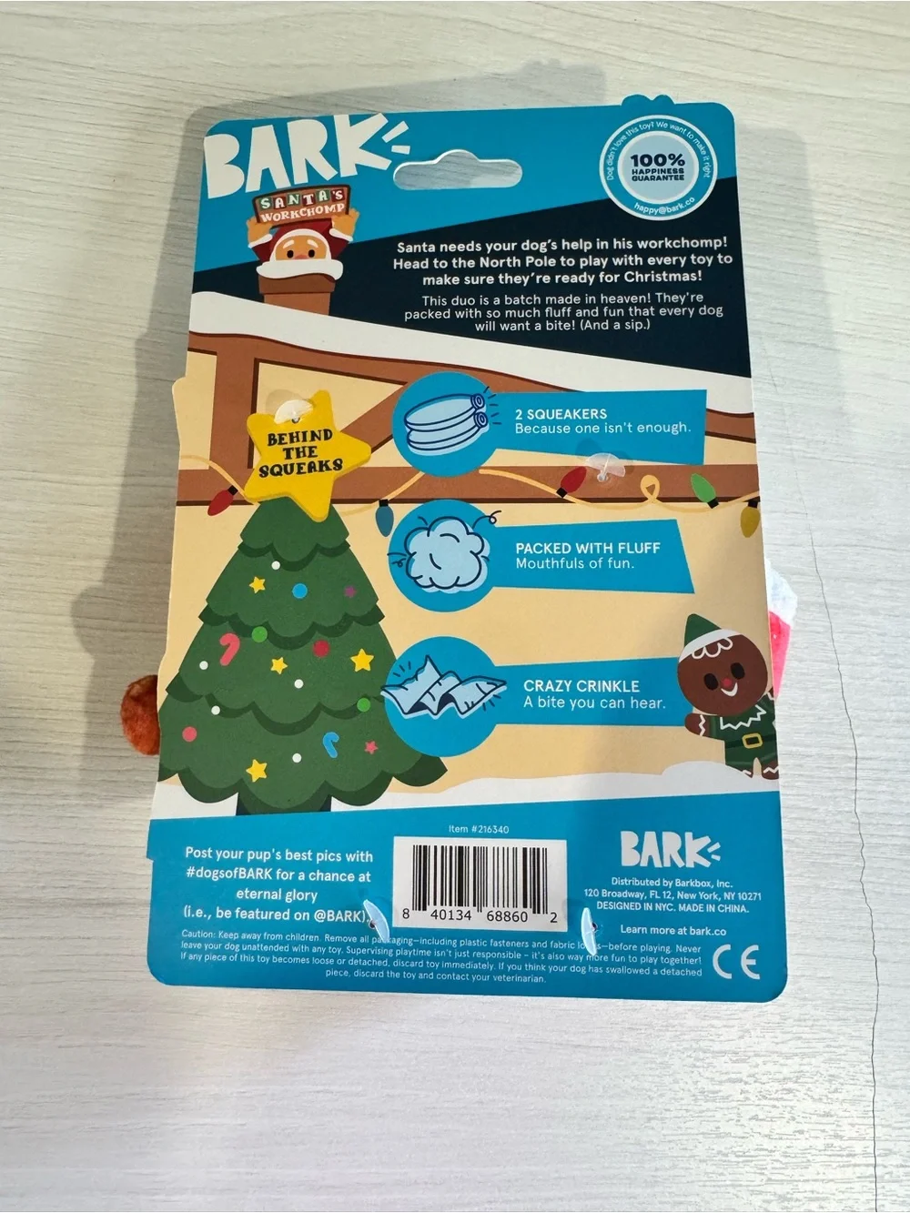 BARK Holiday Plush Toy Set - Brown, White, Blue, Red, Green
